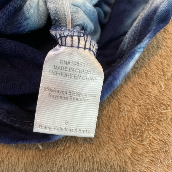 Yfb Young Fabulous Broke Blue Tie Dye Dress Sz S - Picture 4 of 4